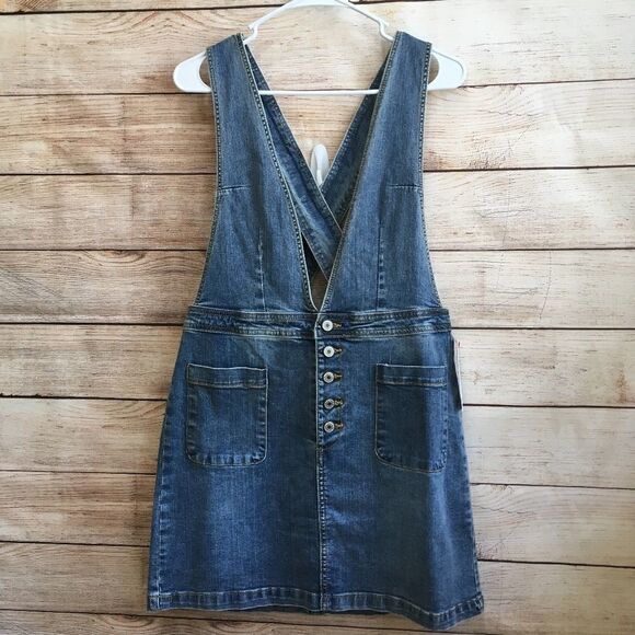 NEW WITH TAGS NEWBURY KUSTOM DENIM OVERALL DRESS - Picture 1 of 8
